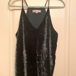 The Loft Crushed Green Velvet Tank Top